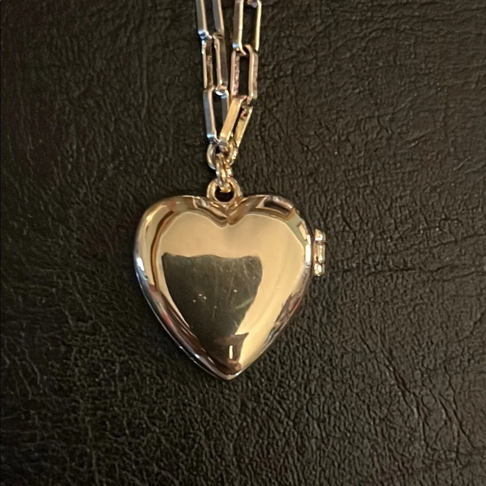 J. Crew Gold Necklace with Heart Lock pendant